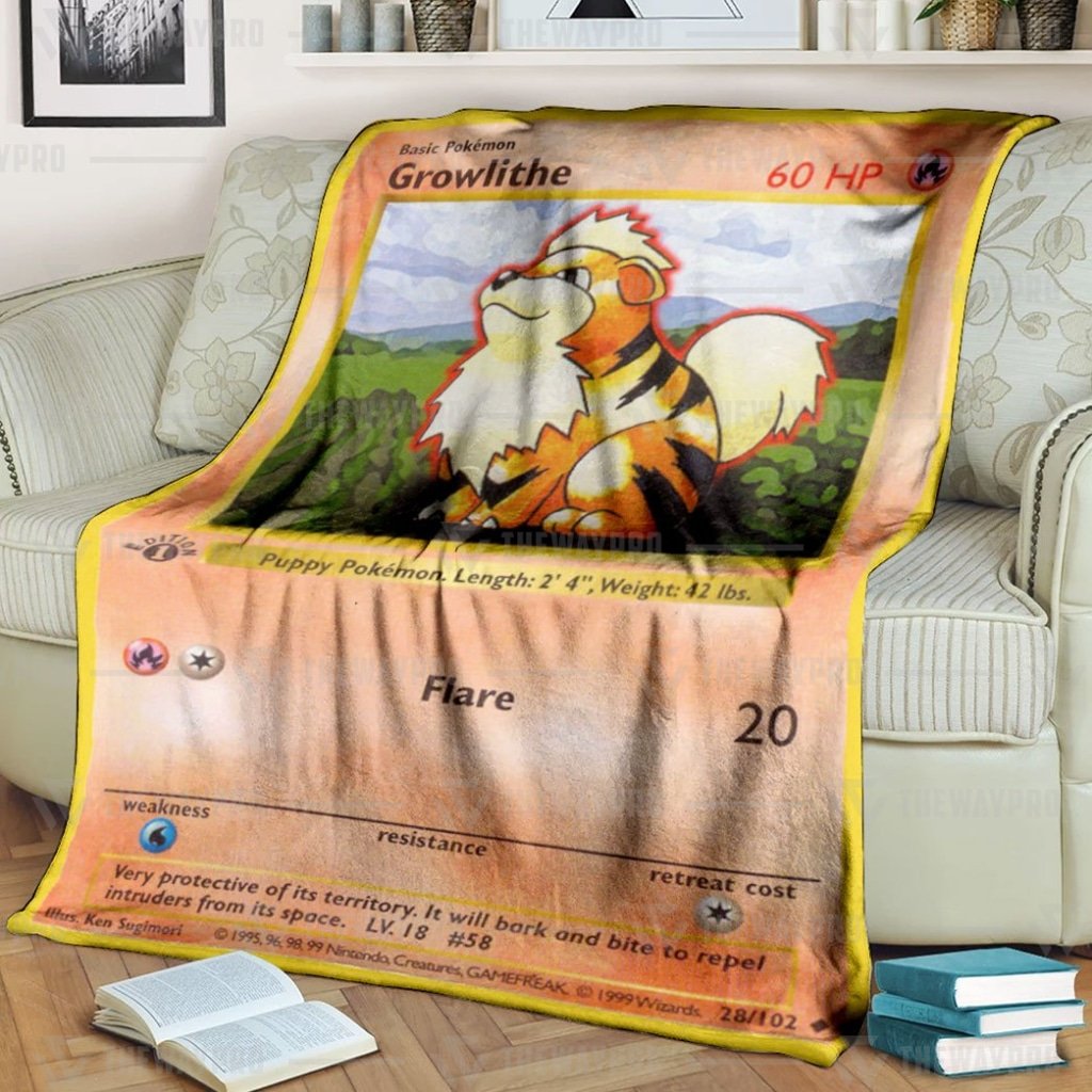 BEST Pokemon Growlithe 1st Edition blanket 4 Growlithe 1st Edition Pokemon blanket 1