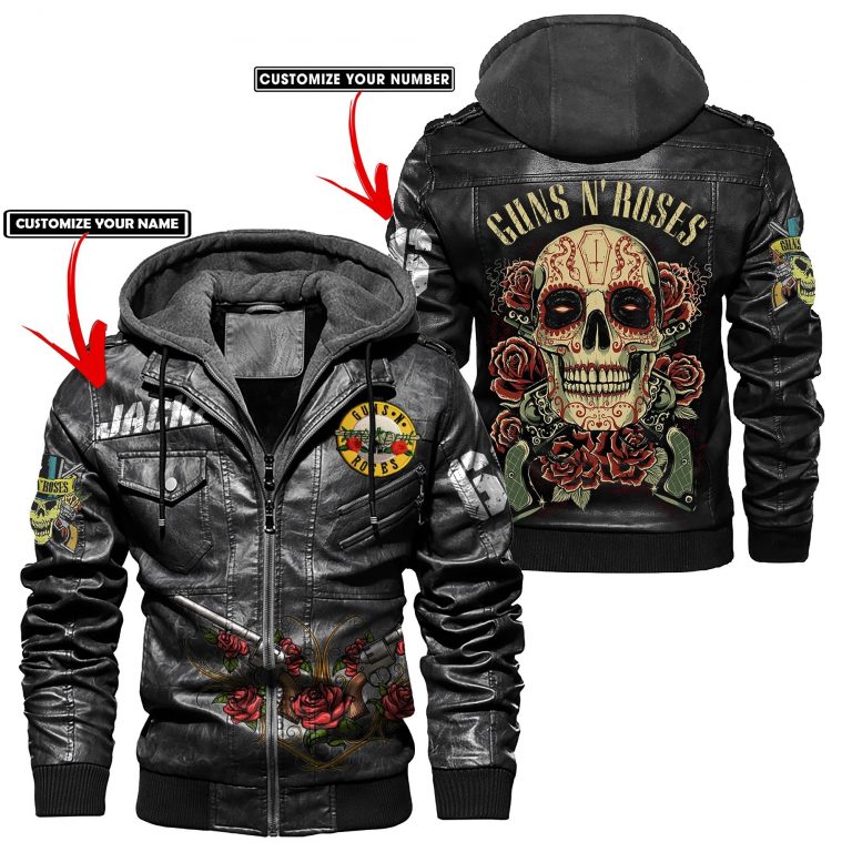 Guns N Roses Skull logo custom leather jacket 1