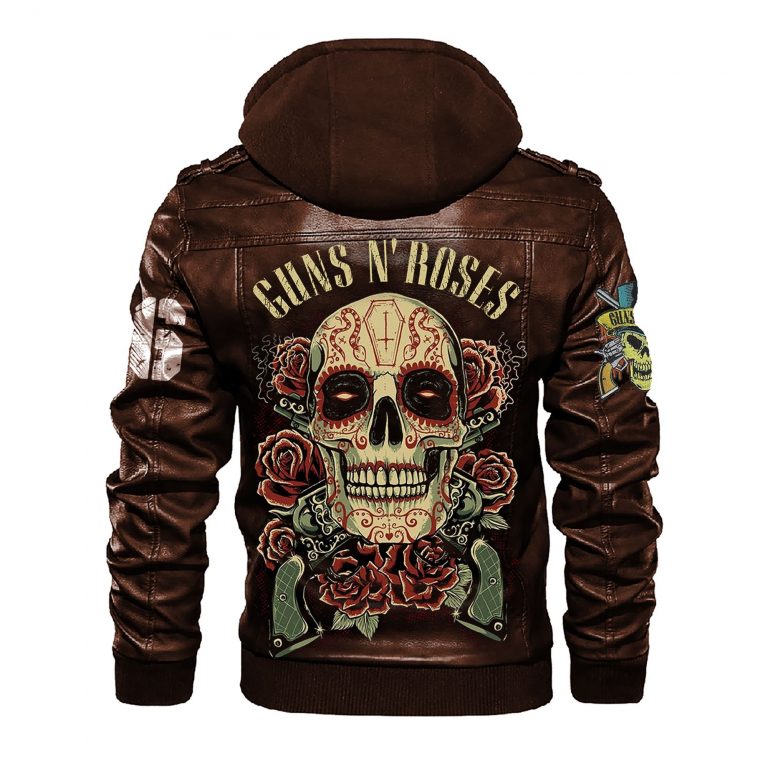 Guns N Roses Skull logo custom leather jacket 2