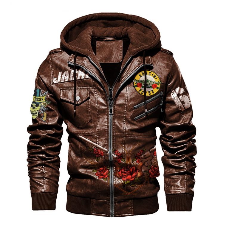 Guns N Roses Skull logo custom leather jacket 3