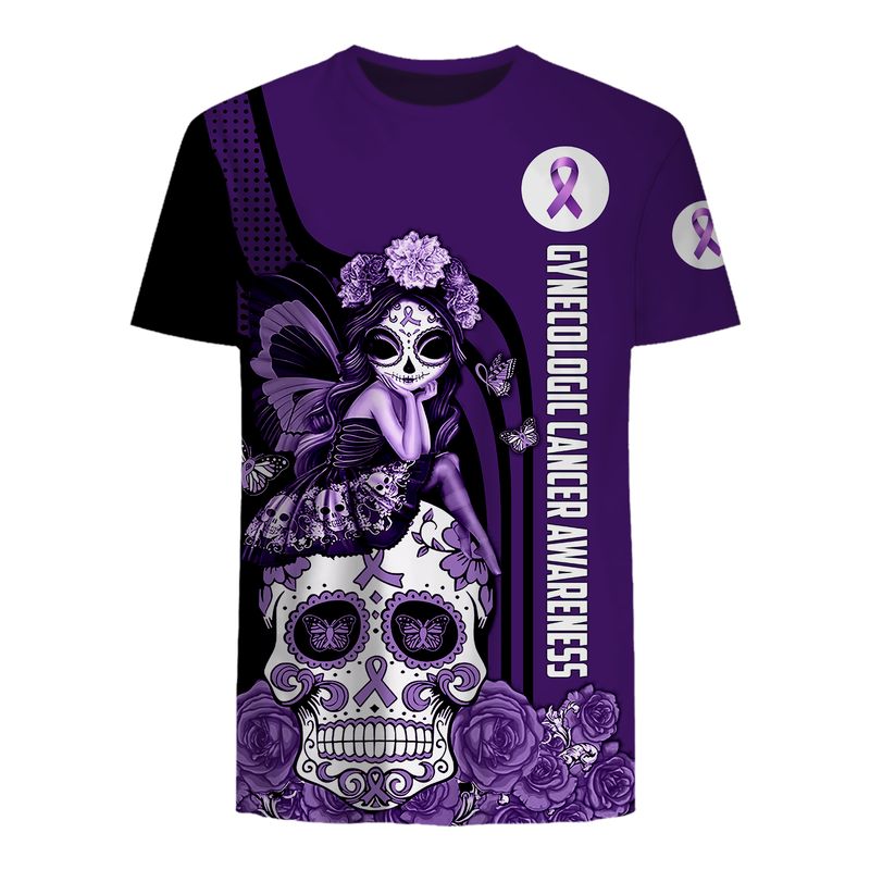 Gynecologic Cancer Awareness Sugar Skull Fairy 3d shirt, hoodie 4 Gynecologic Cancer Awareness Sugar Skull Fairy 3d shirt hoodie 5