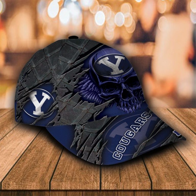 HOT Skull BYU Cougars custom Personalized cap 4