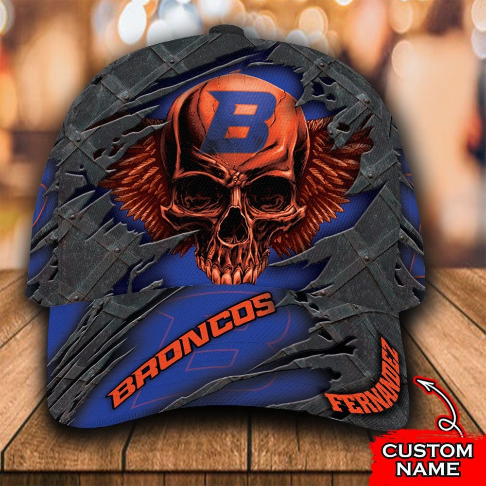 HOT Skull Boise State Broncos custom Personalized cap 2