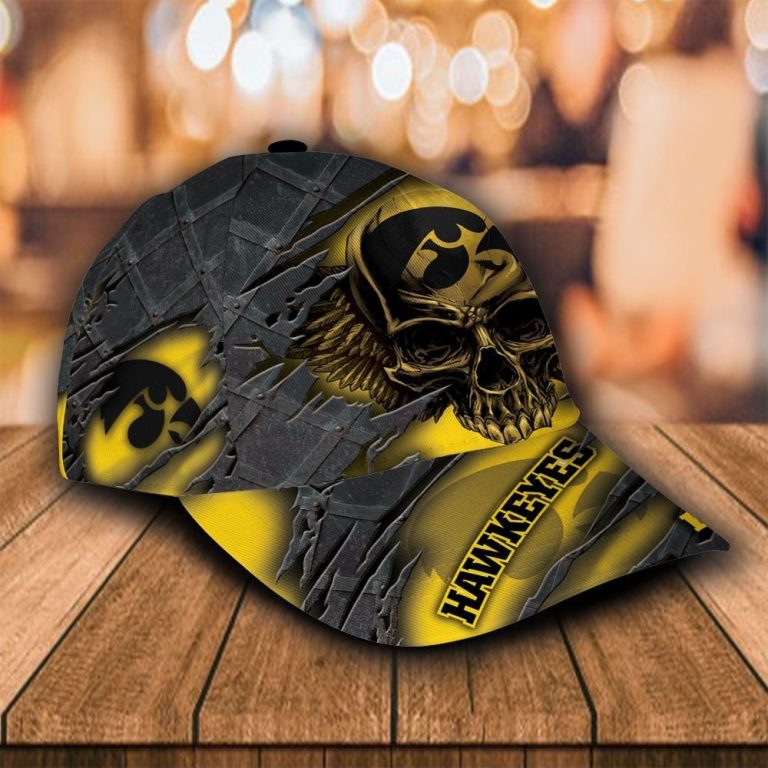 HOT Skull Iowa Hawkeyes custom Personalized cap 4