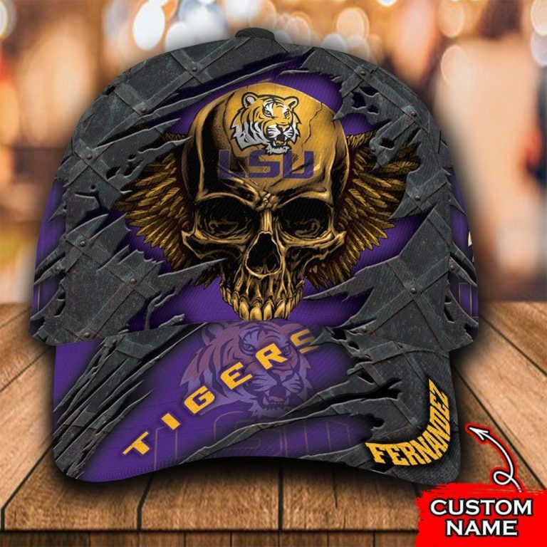 HOT Skull LSU Tigers custom Personalized cap 1