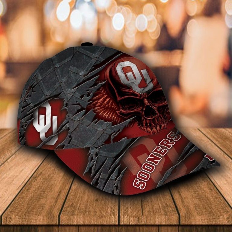 HOT Skull Oklahoma Sooners custom Personalized cap 4