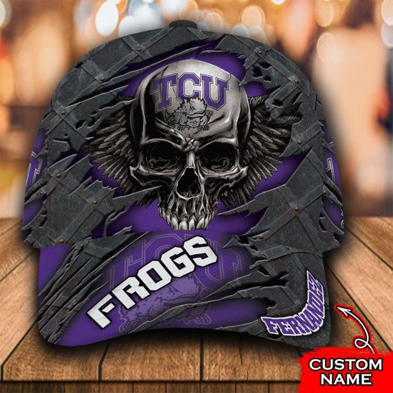 HOT Skull TCU Horned Frogs custom Personalized cap 2