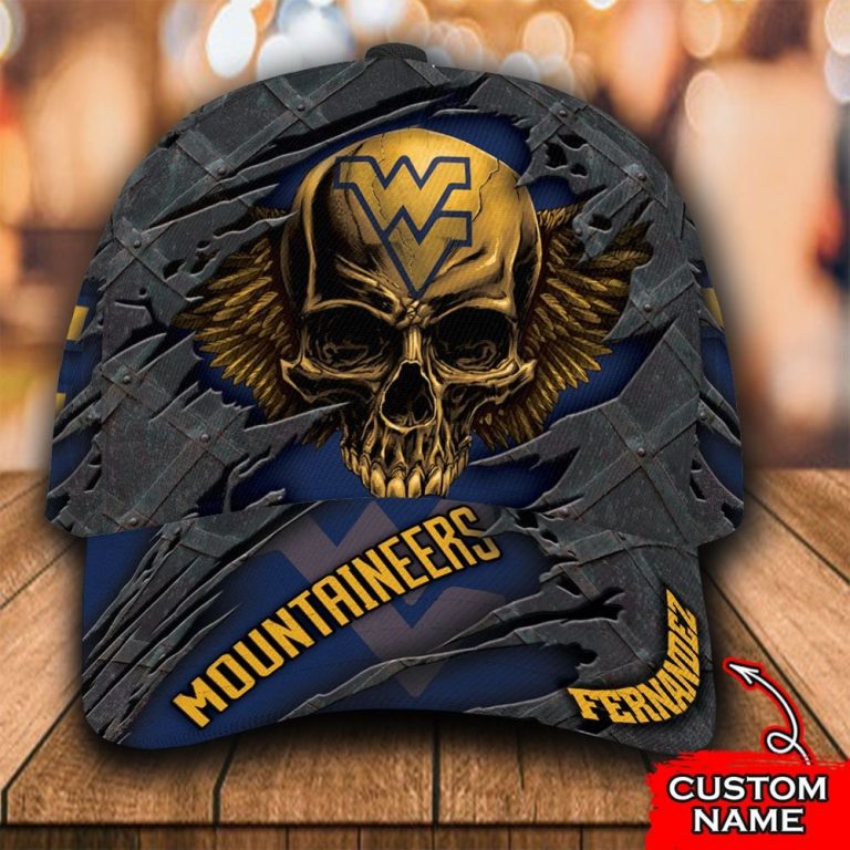 HOT Skull West Virginia Mountaineers custom Personalized cap 1
