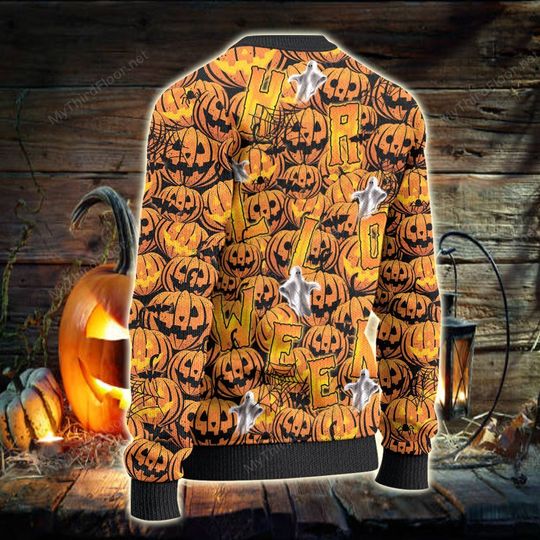 Halloween Samoyed Pumpkin ghost sweater, sweatshirt 2 Halloween Samoyed Pumpkin ghost sweater sweatshirt 3