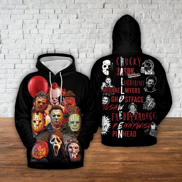 Halloween horror characters 3d hoodie 1
