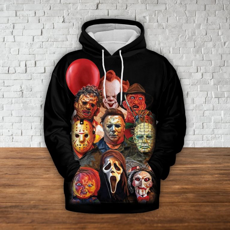 Halloween horror characters 3d hoodie 2