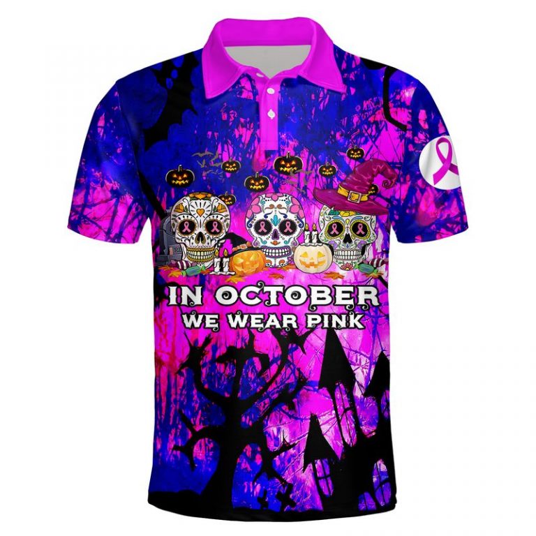 Halloween sugar skull pumpkin In October We Wear Pink Breast Cancer 3d shirt, hoodie (7) Halloween sugar skull pumpkin In October We Wear Pink Breast Cancer 3d shirt hoodie 7