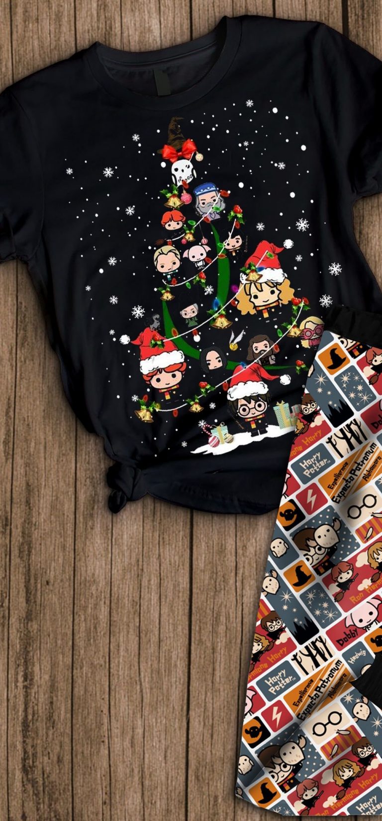 Harry Potter Christmas tree pajamas set
