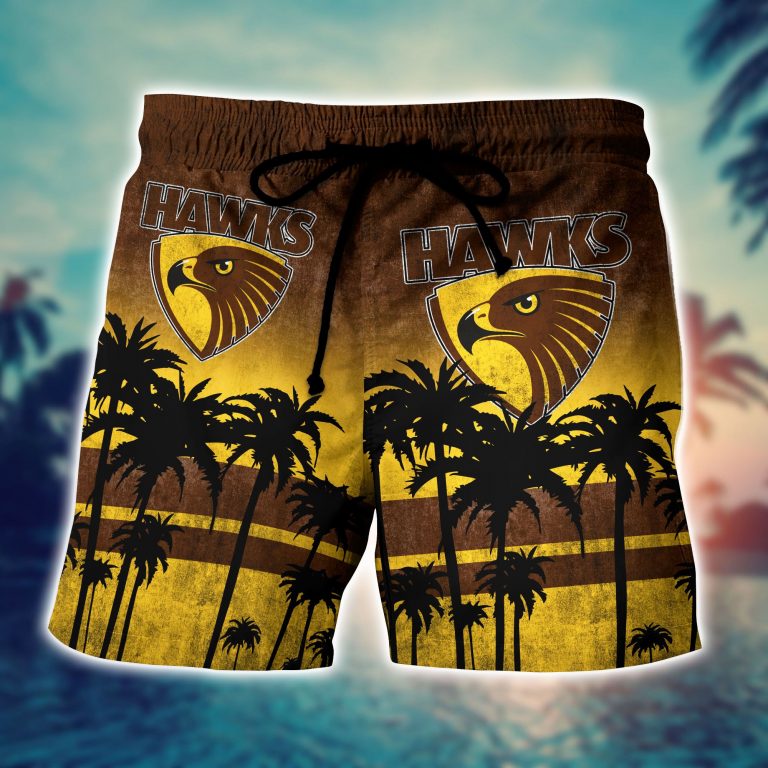 Hawthorn Hawks AFL Hawaiian shirt short 3