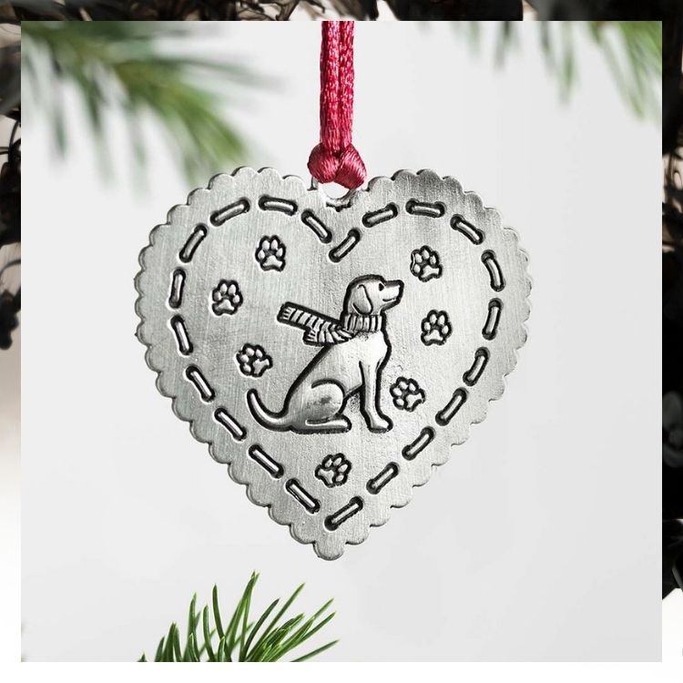 Heart dog Christmas hanging ornament 2 Heart dog Christmas hanging ornament 1
