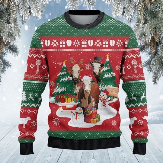 Hereford Cattle Christmas Gift sweater, sweatshirt 2 Hereford Cattle Christmas Gift sweater sweatshirt 2