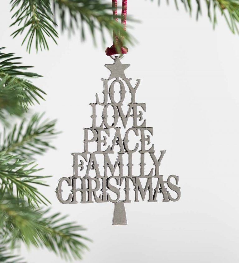 Holiday Sentiments Christmas tree hanging ornament