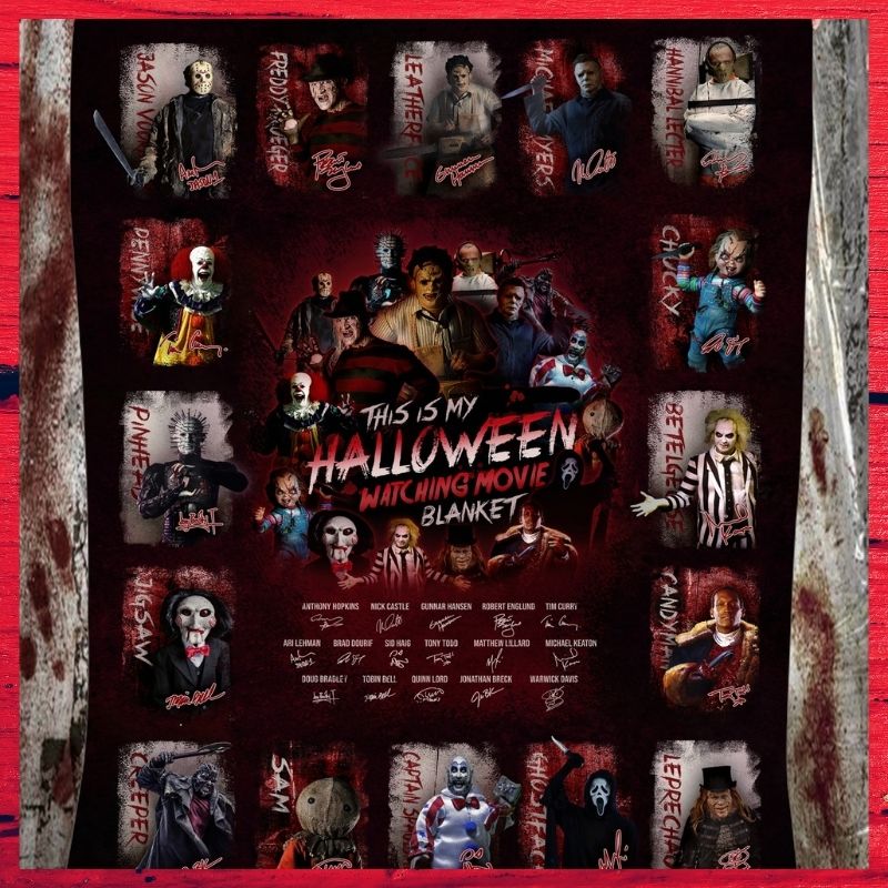 Horror Killer Characters this is my halloween watching movie fleece blanket 4 Horror Killer Characters this is my halloween watching movie fleece blanket 3