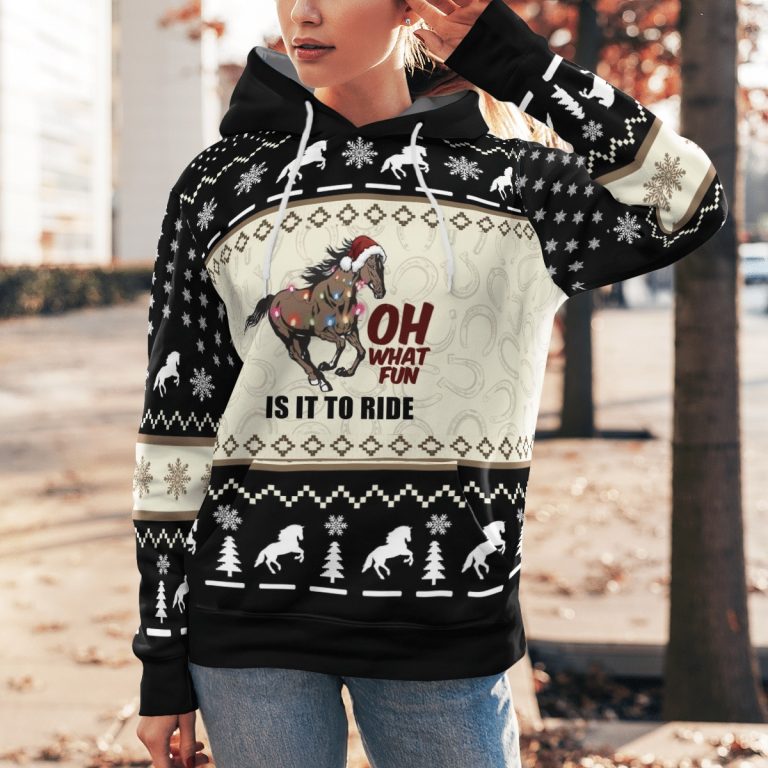 Horse Christmas Oh what fun is it to ride 3d hoodie legging 10