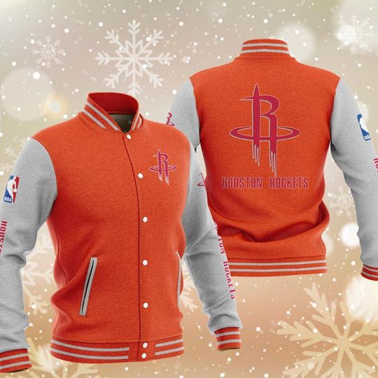 Houston Rockets Varsity Baseball Jacket4