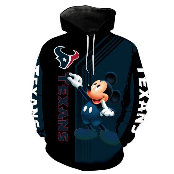 Houston Texans Mickey Mouse 3D Hoodie 3 Houston Texans Mickey Mouse 3D Hoodie