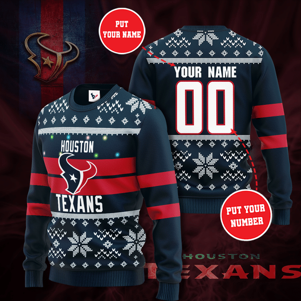 Houston texans custom name sweater