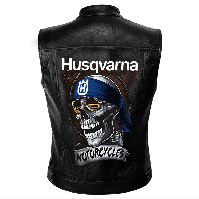 Husqvarna motorcycles Skull Leather Vest 2