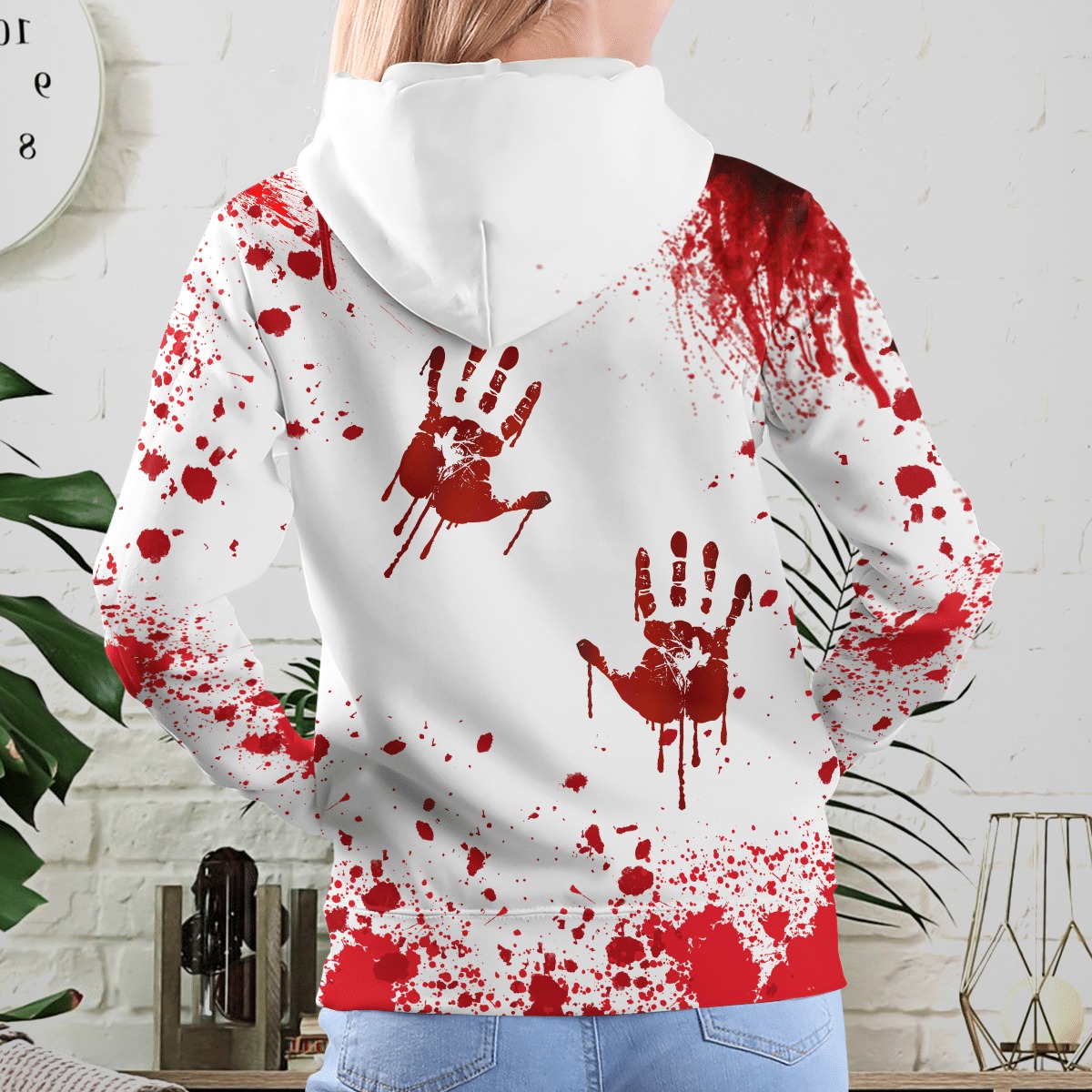IT Pennywise Halloween blood stains are red ultraviolet lights are blue 3d hoodie 5 IT Pennywise Halloween blood stains are red ultraviolet lights are blue 3d shirt hoodie 3