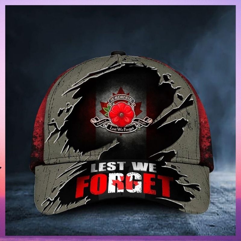 In memorial Lest We Forget Canada Flag cap hat 2 In memorial Lest We Forget Canada Flag cap hat 1