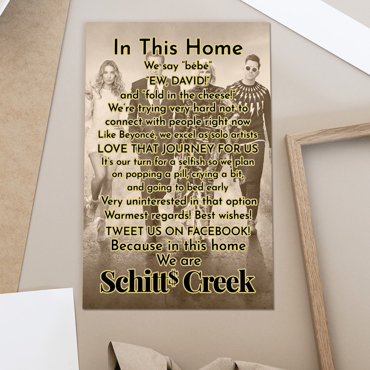 In this home we say Bebe Ew David Schitt's Creek Poster, canvas 8 In this home we say Bebe Ew David Schitts Creek Poster canvas 8