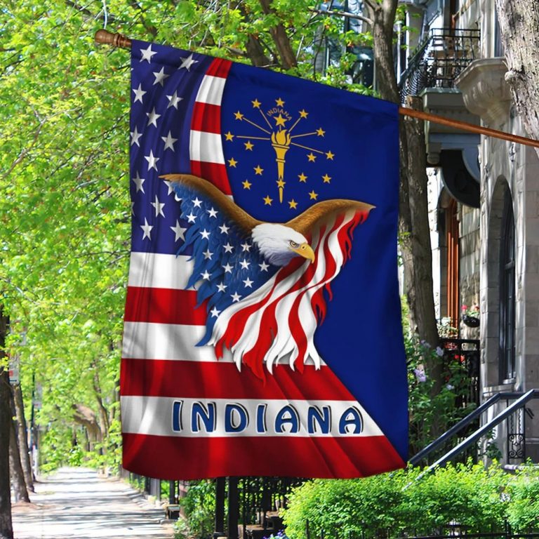 Indiana State Symbol Eagle American Flag 1