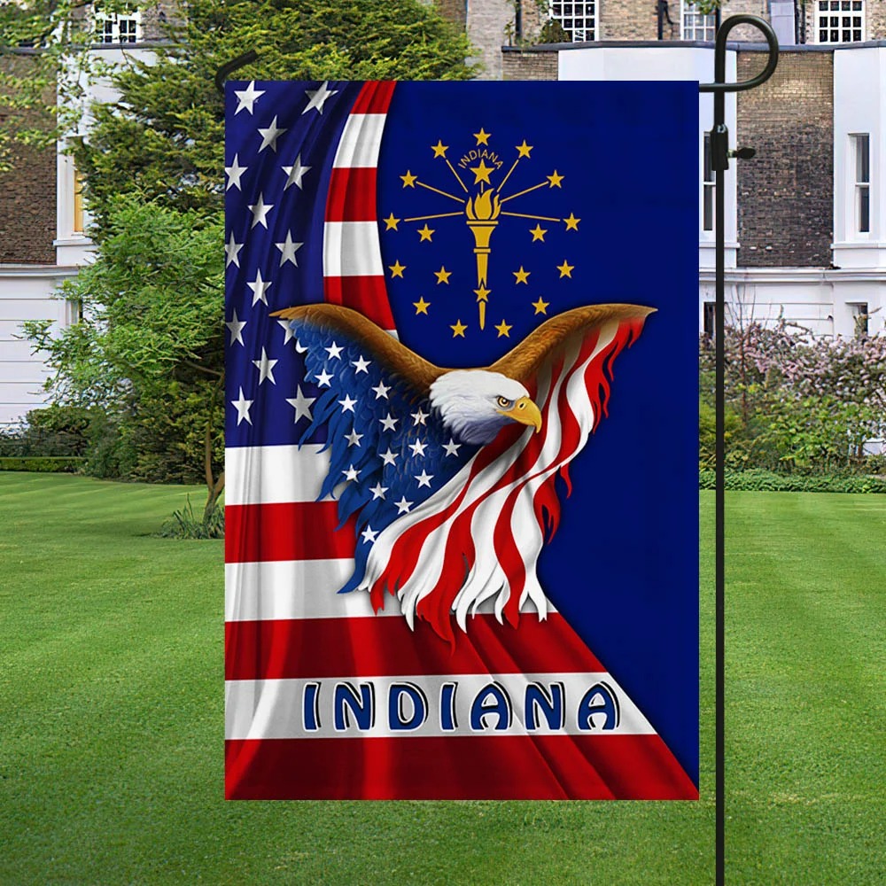 Indiana State Symbol Eagle American Flag 3