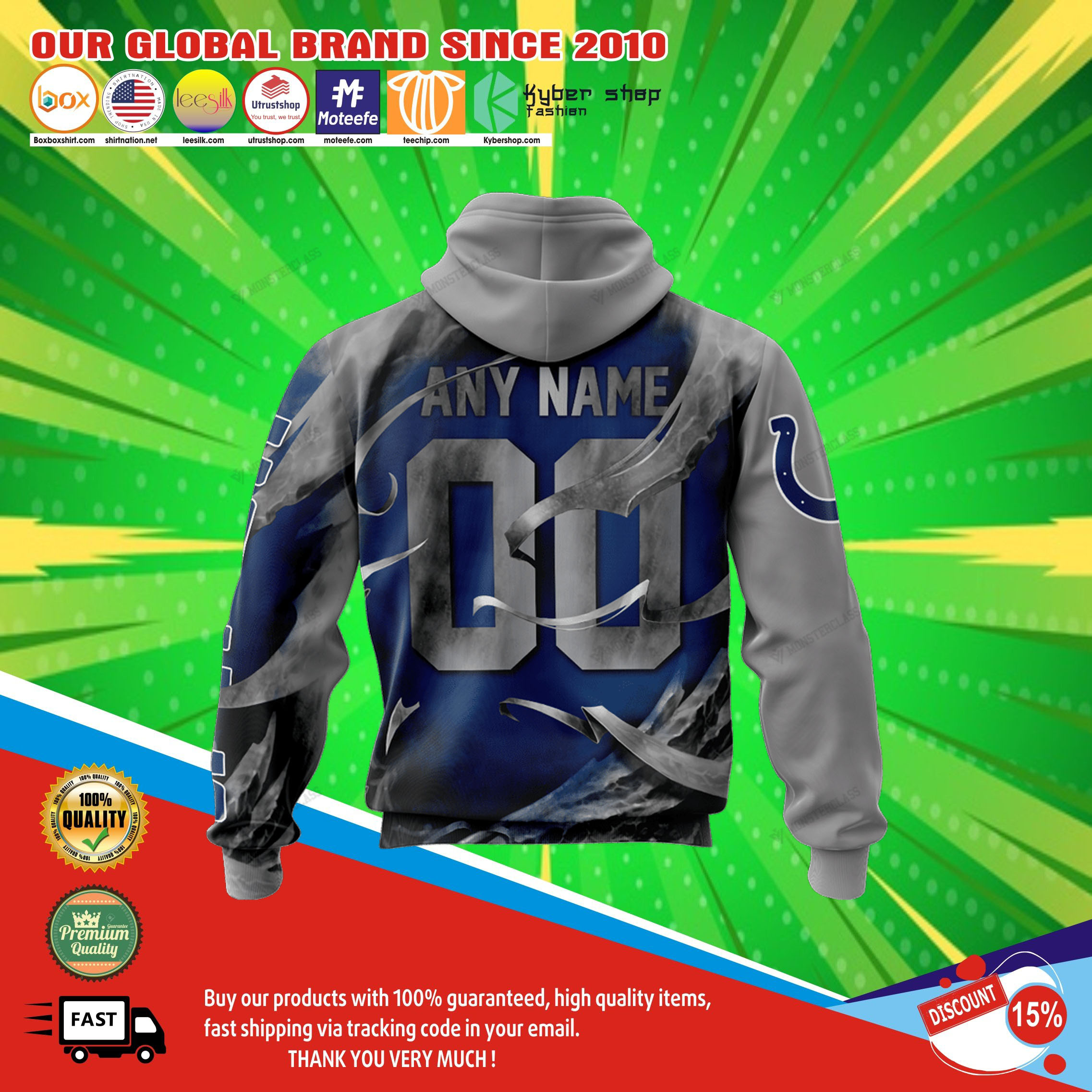 Indianapolis colts skull jersey hoodie5