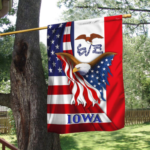 Iowa American flag Eagle Flag 1
