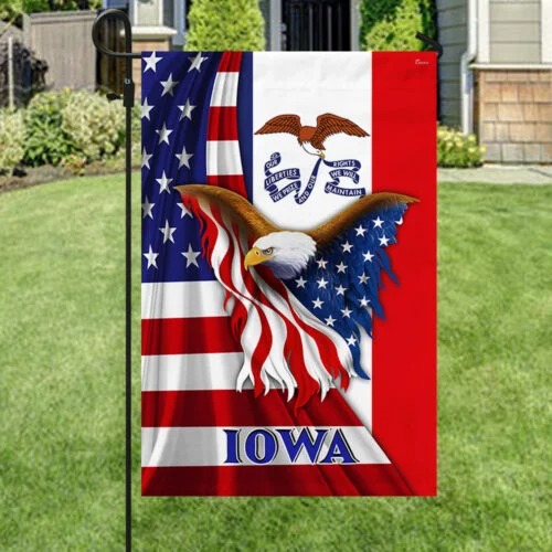 Iowa American flag Eagle Flag 4