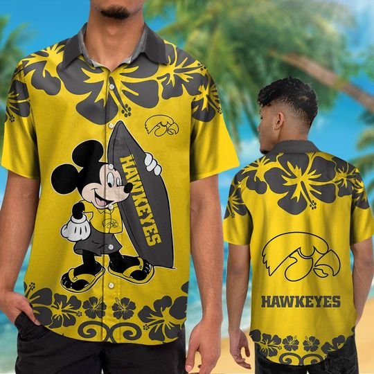 Iowa Hawkeyes Mickey Mouse Hawaiian ShirtShort