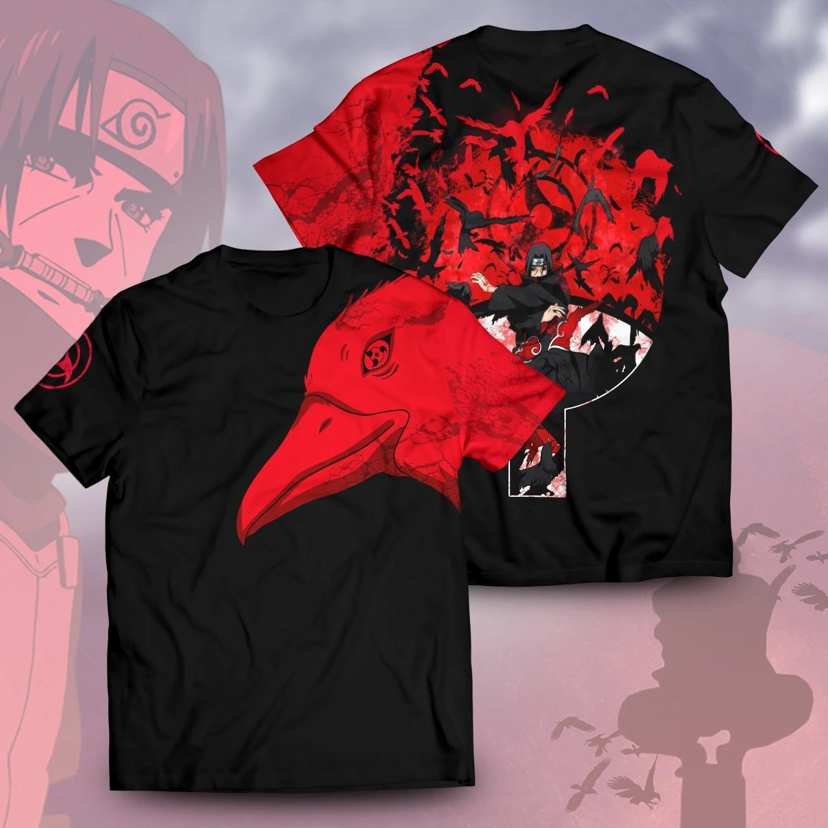 Itachi Summoning Crow 3d shirt 6 Itachi Summoning Crow 3d shirt 1