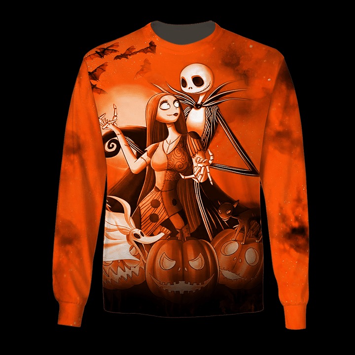 Jack Skelington and Sally Halloween pumpkin 3d shirt, hoodie 6 Jack Skelington and Sally Halloween pumpkin 3d shirt hoodie 5