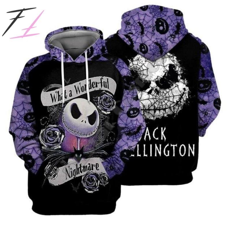 Jack Skellington What a wonderful nightmare 3d hoodie