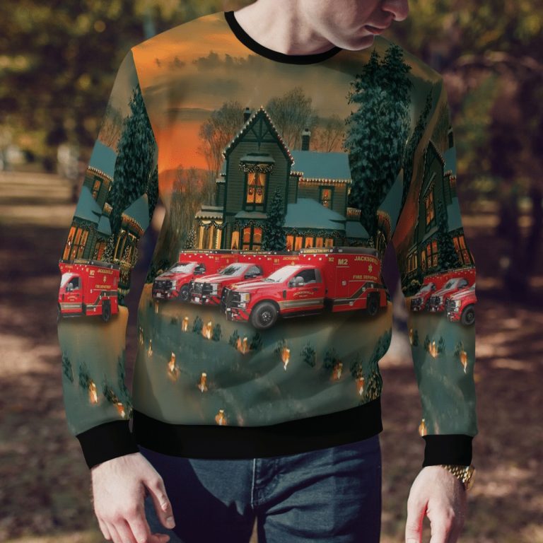 Jacksonville Fire And Rescue Department Christmas sweater sweatshirt 3