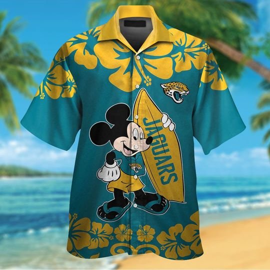 Jacksonville Jaguars Mickey Mouse Hawaiian ShirtShort1
