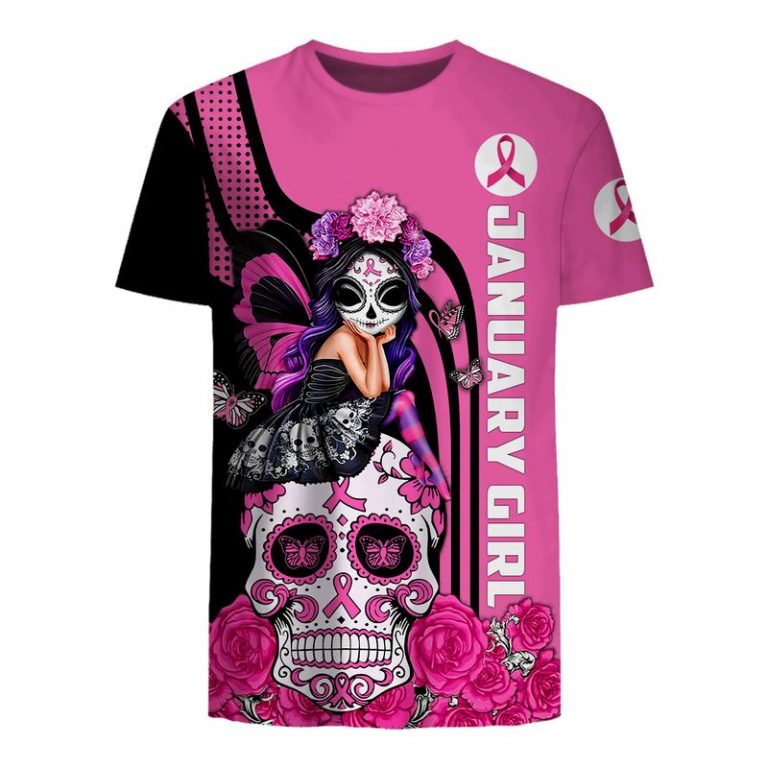 January Sugar Skull Fairy Fight Like A Girl Breast Cancer Awareness 3d shirt, hoodie (6) January Sugar Skull Fairy Fight Like A Girl Breast Cancer Awareness 3d shirt hoodie 6