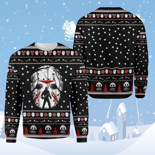 Jason Vooheers 3d ugly Christmas sweater sweatshirt