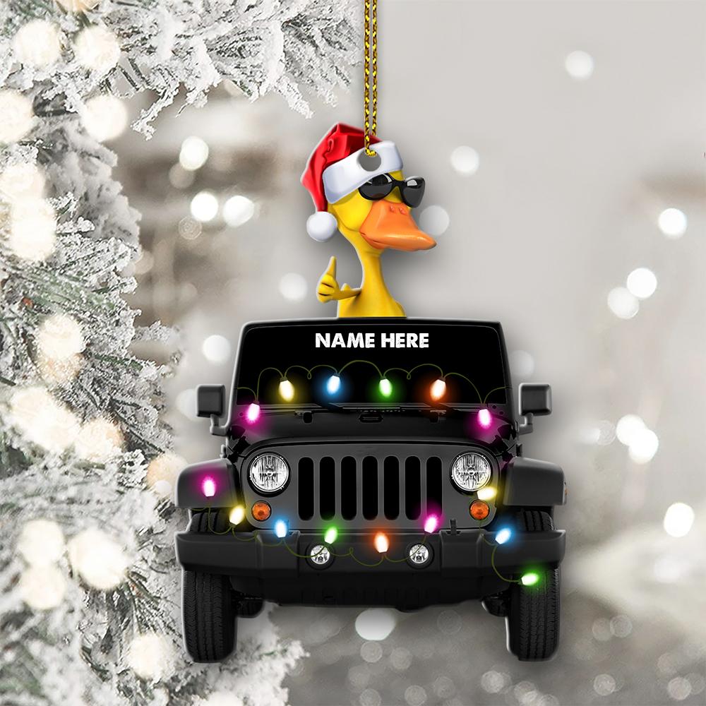 Jeep duck light shape custom personalized christmas ornament 5 Jeep duck light shape custom personalized christmas ornament 1