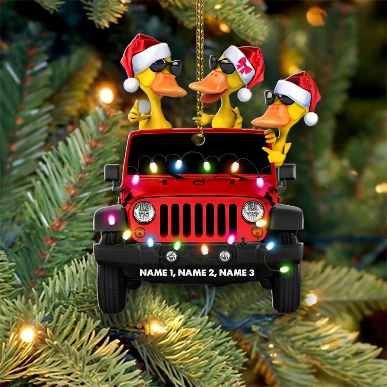 Jeep duck light shape custom personalized christmas ornament 4 Jeep duck light shape custom personalized christmas ornament 4