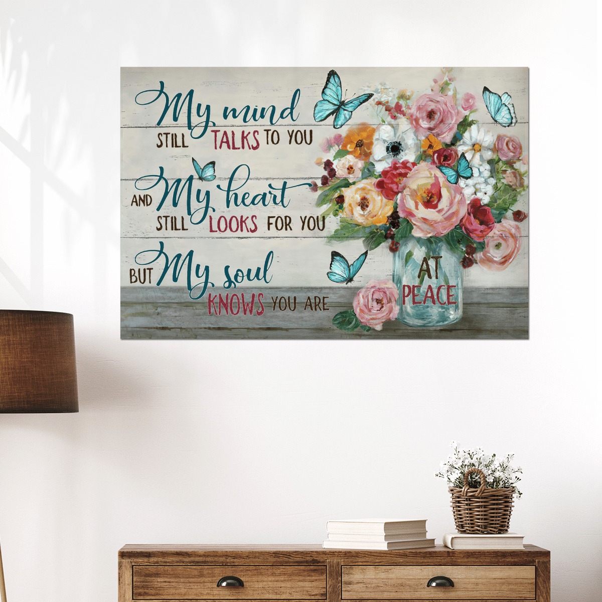 Jesus Flower vase My mind still talks to you at peace poster, canvas 4 Jesus Flower vase My mind still talks to you at peace poster canvas 3