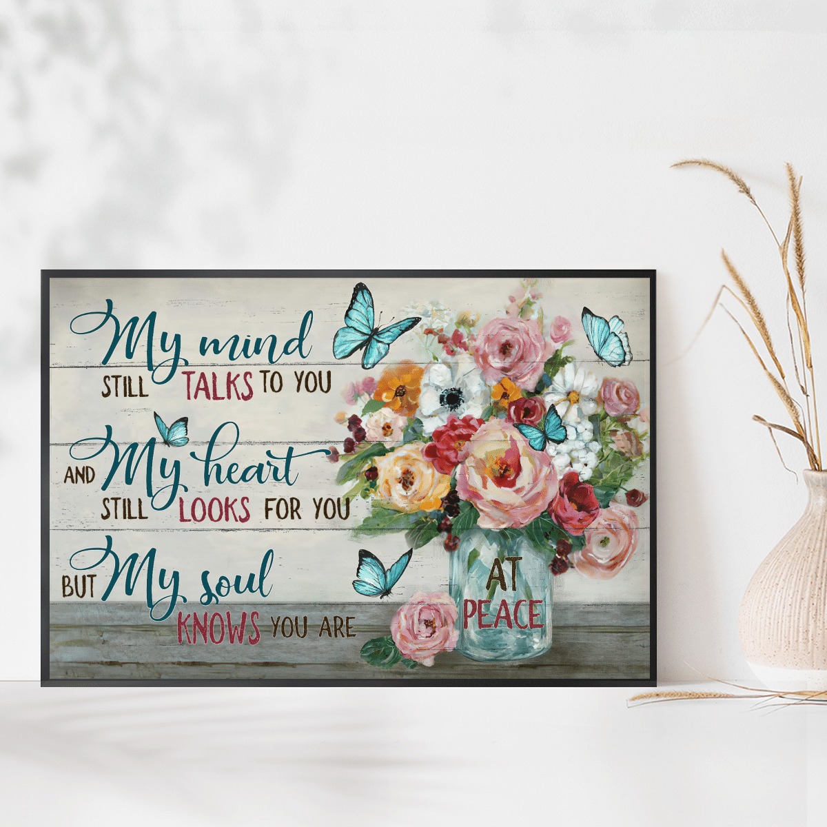Jesus Flower vase My mind still talks to you at peace poster, canvas 6 Jesus Flower vase My mind still talks to you at peace poster canvas 5