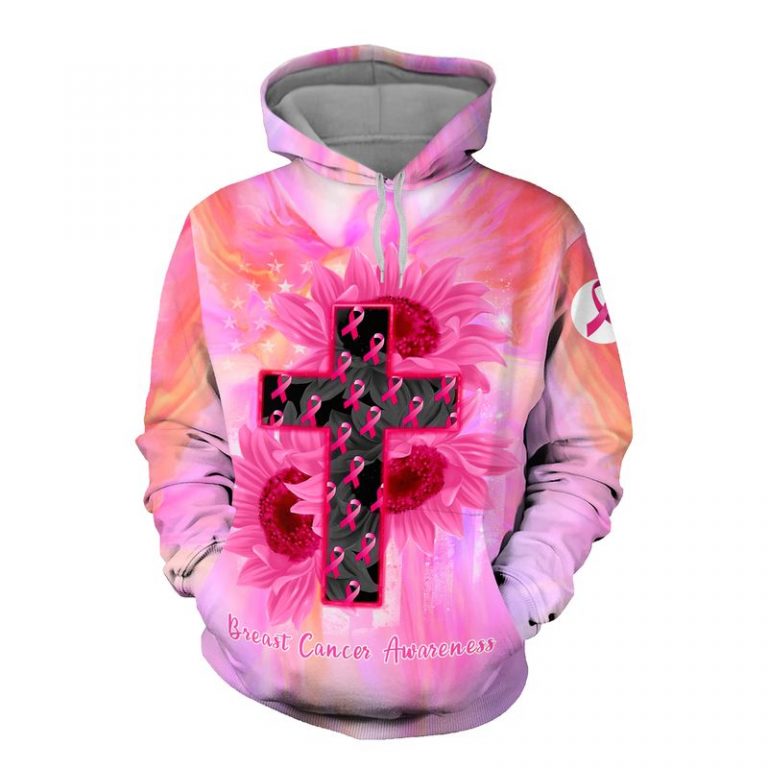 Jesus cross sunflowers Breast Cancer Awareness 3d shirt, hoodie 3 Jesus cross sunflowers Breast Cancer Awareness 3d shirt hoodie 3