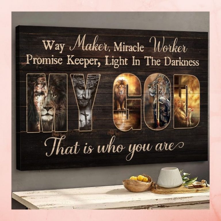 Jesus lion way maker miracle worker promise keeper light in the darkness canvas 1