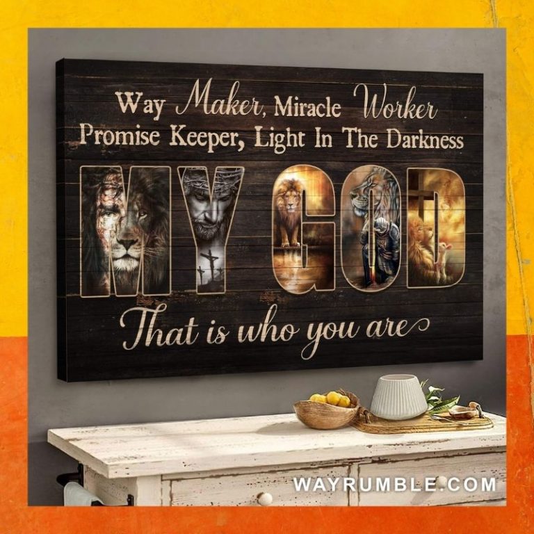 Jesus lion way maker miracle worker promise keeper light in the darkness canvas 3